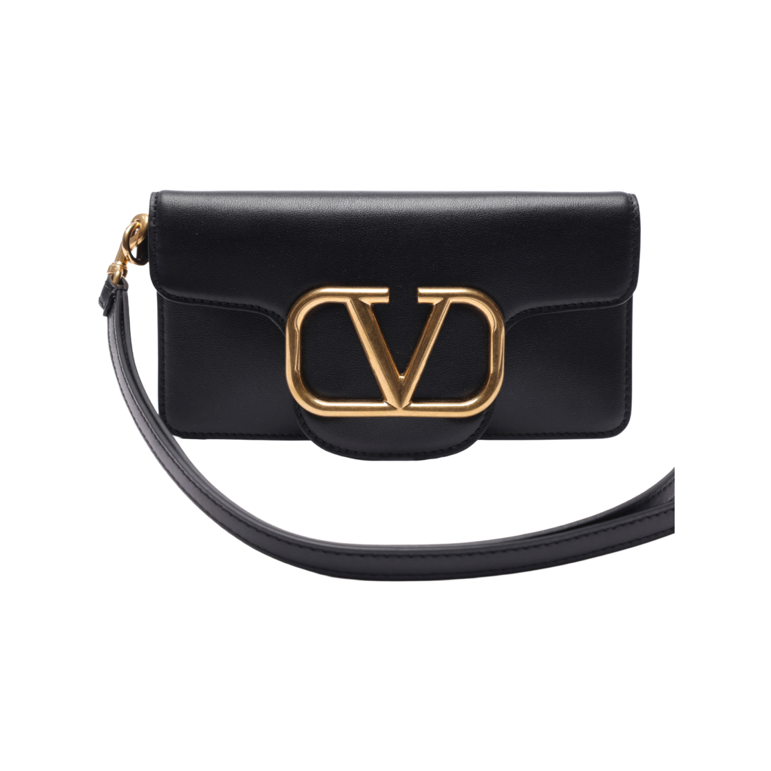 2Y2P0T59_LMG_0NO_23S [25% 쿠폰] Valentino Logo Phone Case with Neck Strap Black