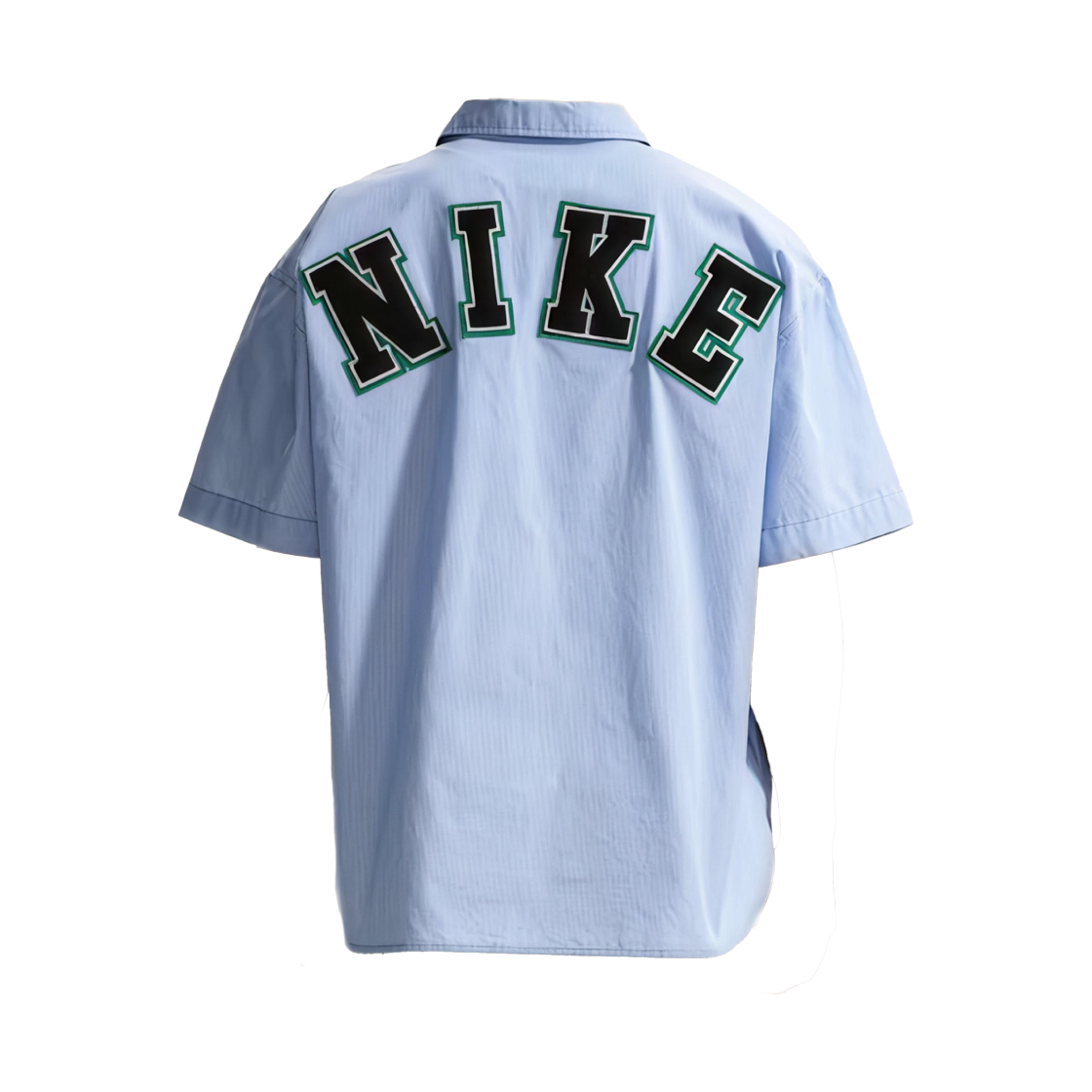 나이키 라이프 숏슬리브 버튼 다운 탑 퍼시픽 블루 화이트 - 아시아(Nike Life Short Sleeve Button Down Top Pacific Blue White - Asia) - 2