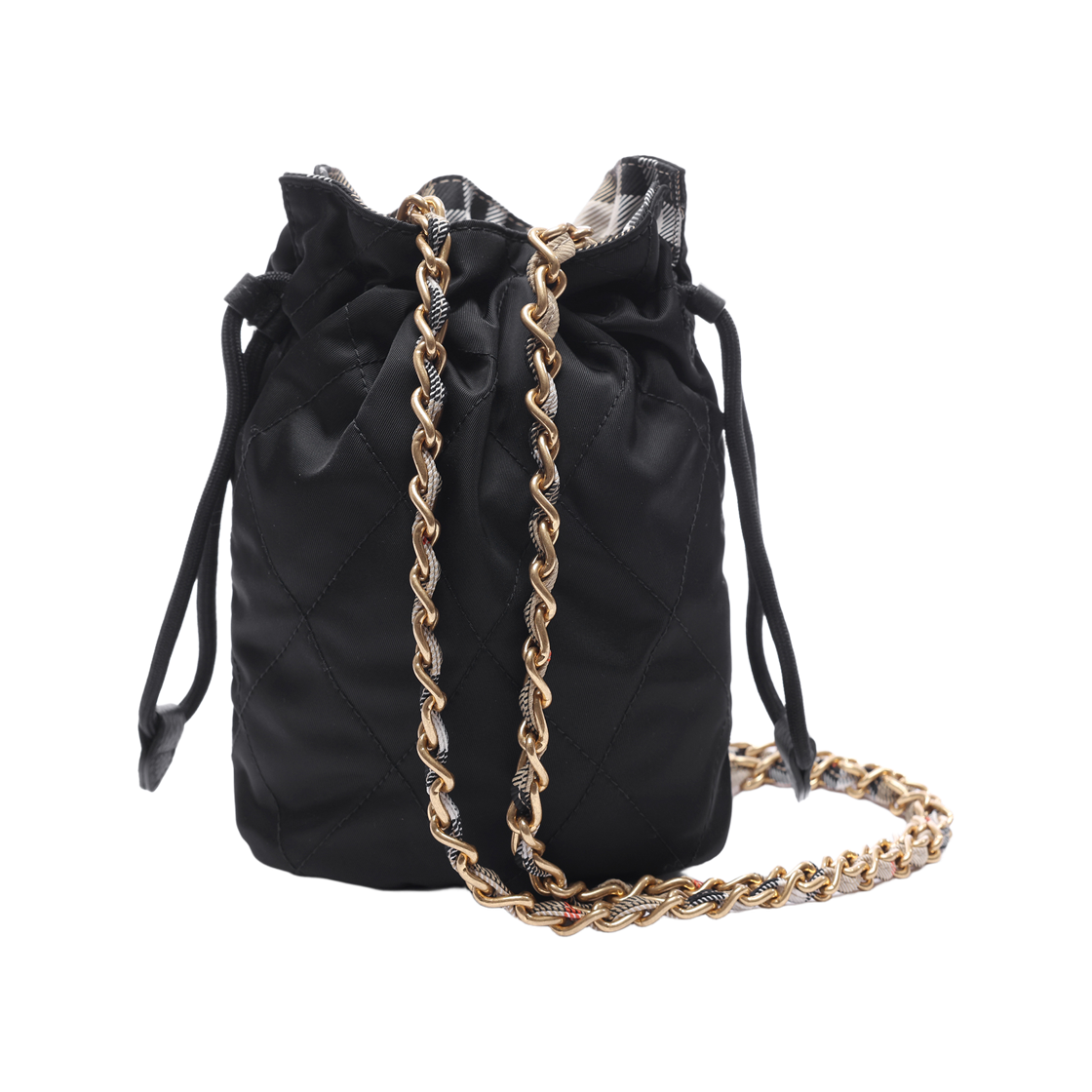 [25% 쿠폰] 버버리 로고 퀼팅 나일론 체인 버킷백 블랙([25% 쿠폰] Burberry Logo Quilting Nylon Chain Bucket Bag Black) - 4