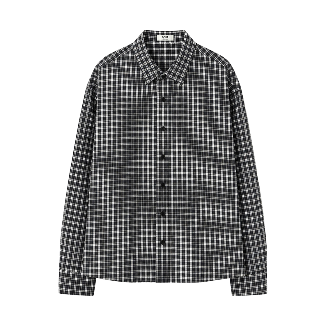 GC어텀체크크롭셔츠-블랙 GCLIP Seersucker Semi-Crop Window Check Shirt Black