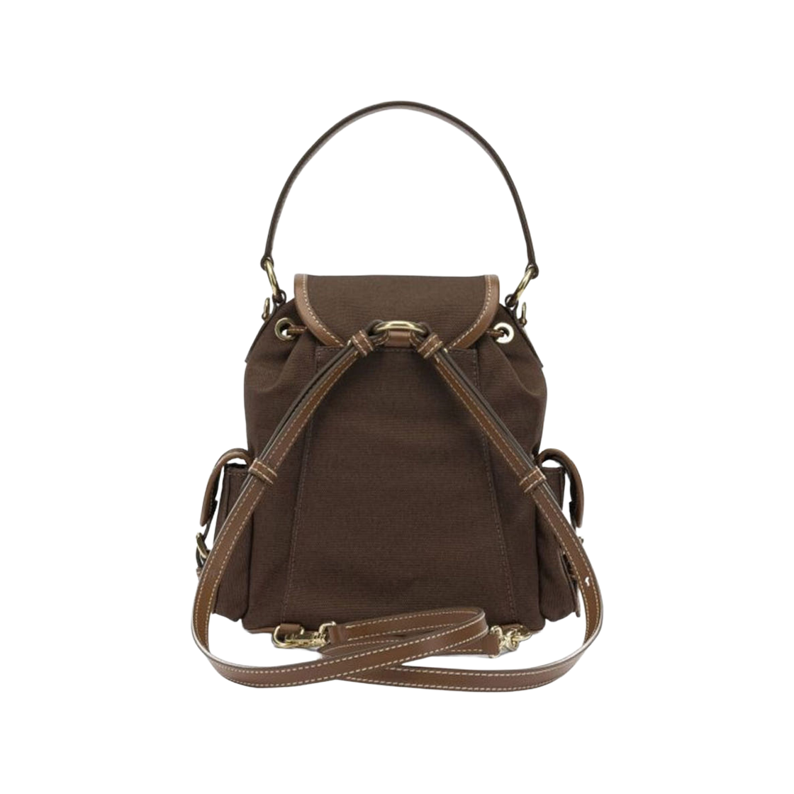 미우 미우 캔버스 앤 레더 백팩 코코아 브라운 브랜디(Miu Miu Canvas and Leather Backpack Cocoa Brown Brandy) - 2