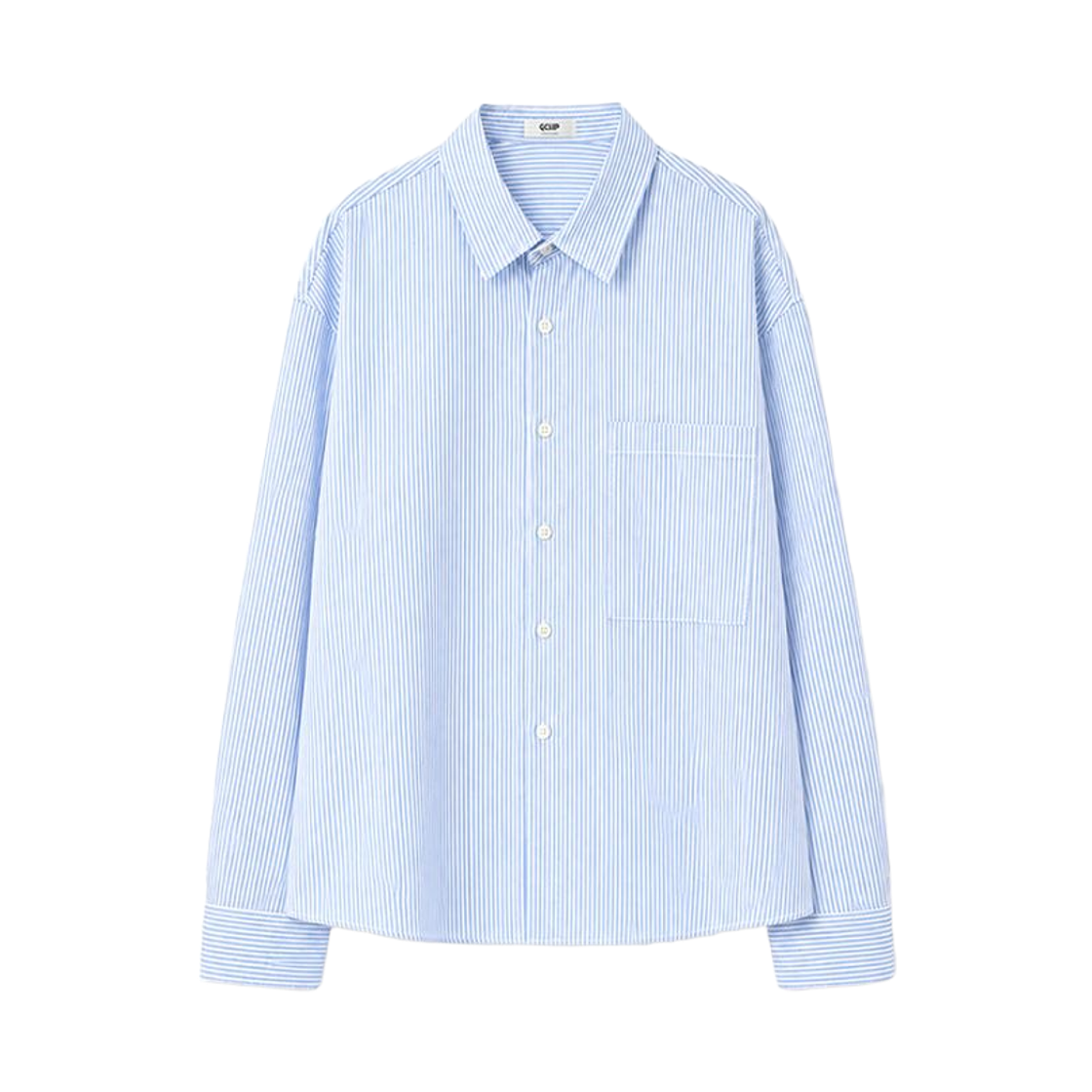 GC옥스포드스트라이프크롭셔츠-블루 GCLIP Striped Oxford Semi-Crop Shirt Blue