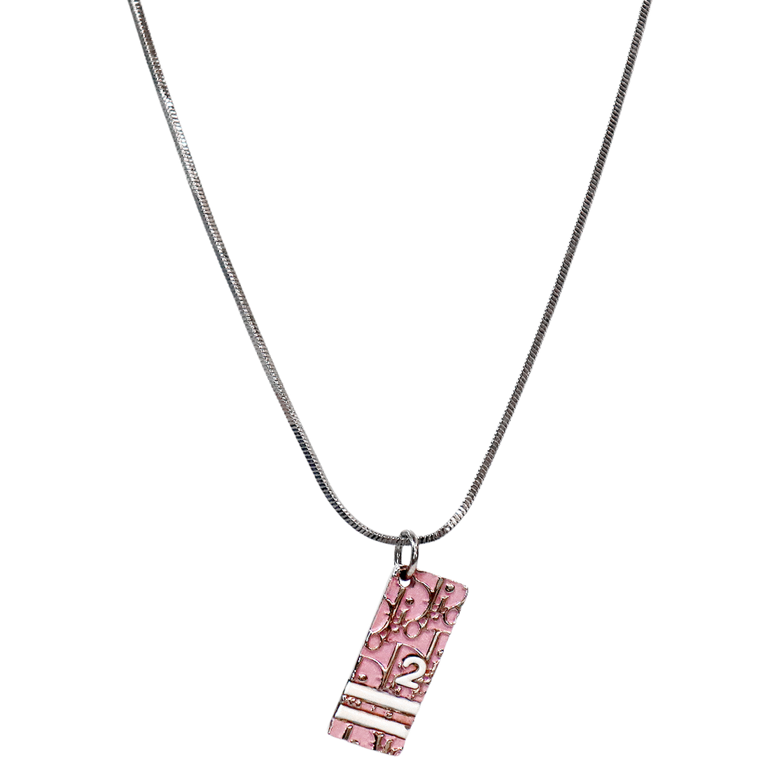 ITWEW5ELA359 Dior Pink Trotter Silver Necklace A-B65000