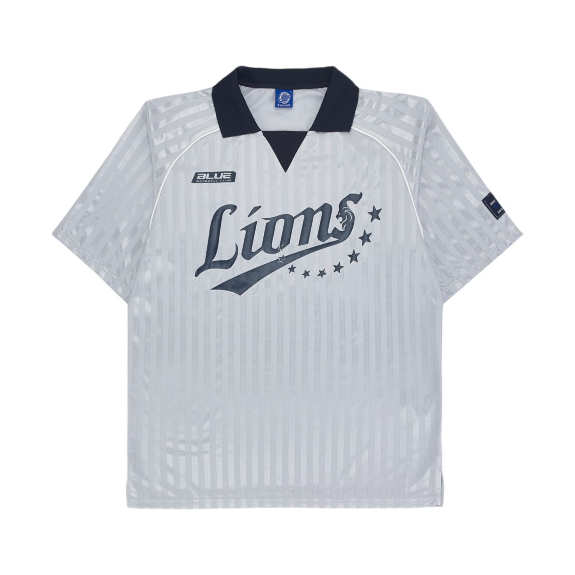 삼성 라이온즈 x 에잇세컨즈 스포티 칼라넥 반소매 티셔츠 라이트 그레이(Samsung Lions x 8seconds Sporty Collar Short Sleeve T-Shirt Light Grey)