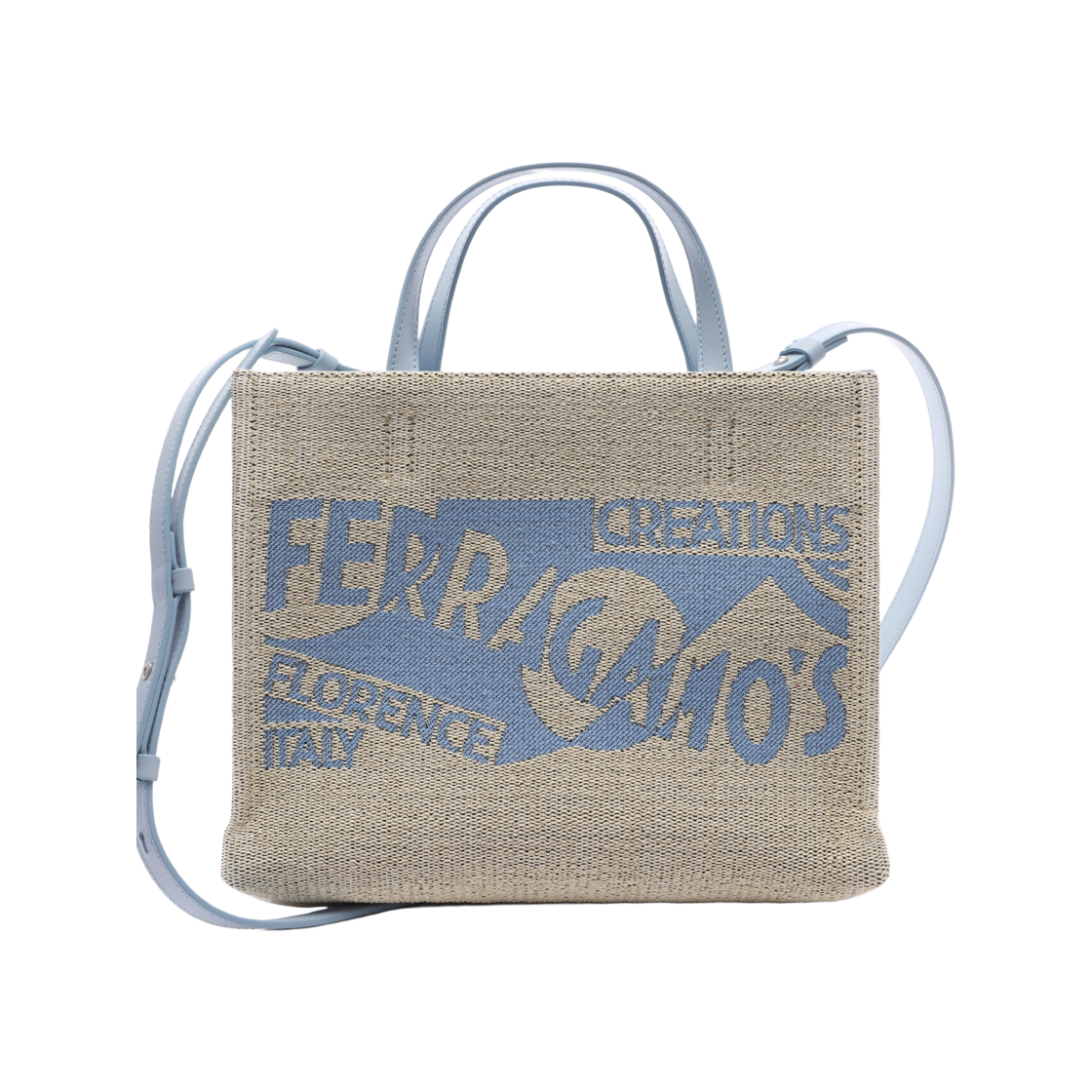 [25% 쿠폰] 페라가모 로고 토트백 M 스카이 블루([25% 쿠폰] Ferragamo Logo Tote Bag M Sky Blue) - 2
