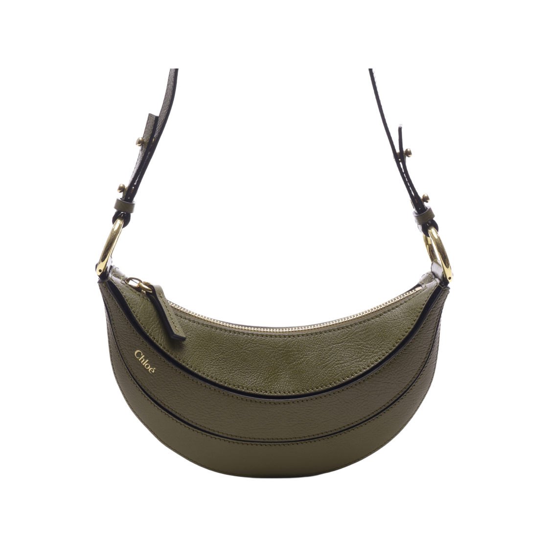 CHC24WP431N72 3D1 24F [25% 쿠폰] Chloe Banana in Grained Leather Crossbody Bag Sweet Khaki