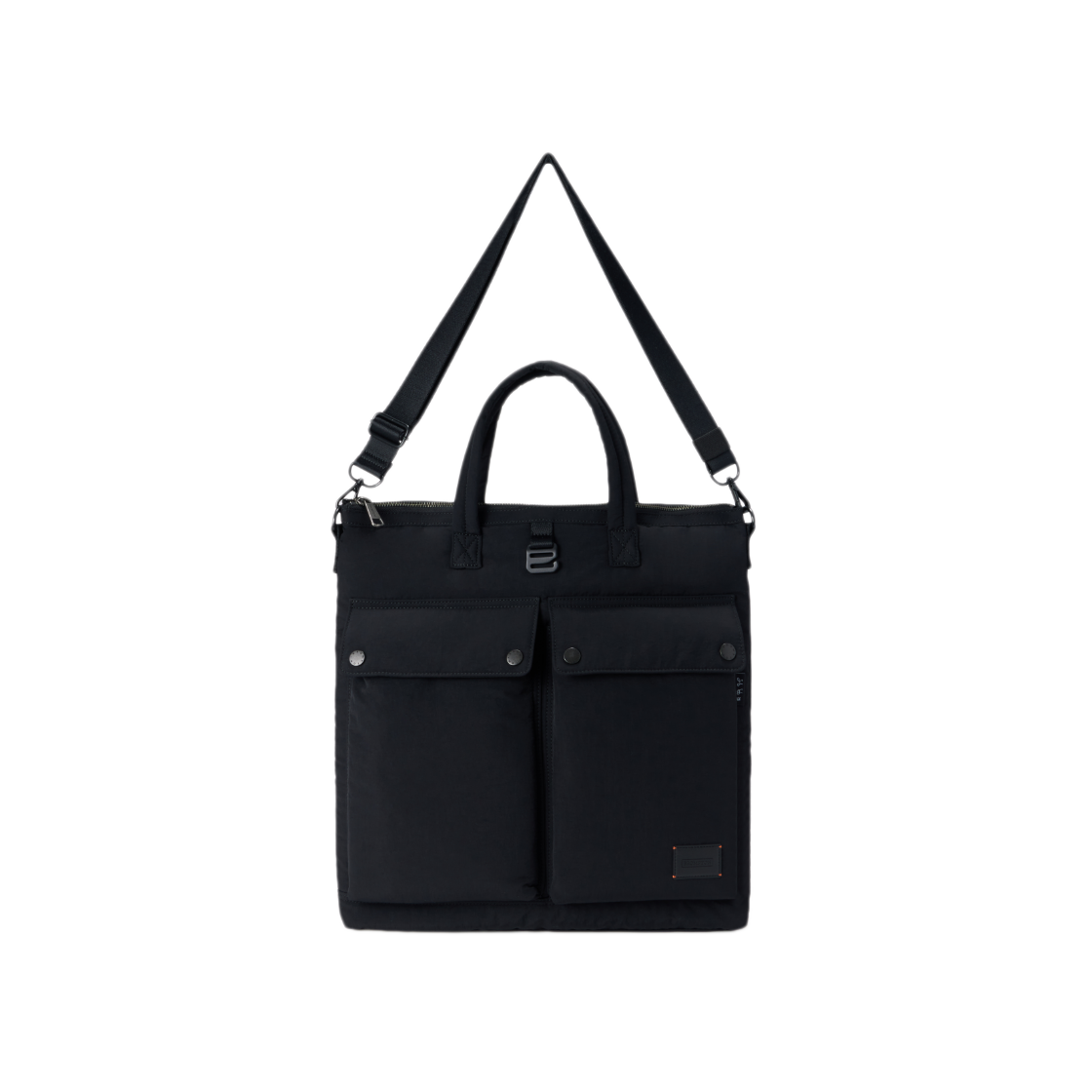 P255ATO414099 BROMPTON LONDON Two Pocket Padded Tote Bag Black