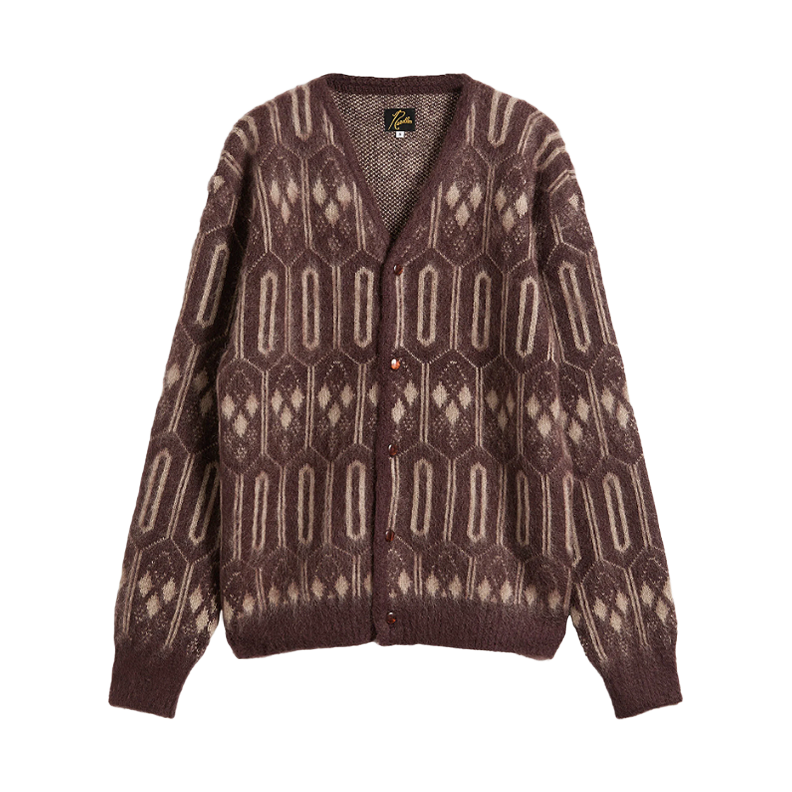 RW357 BURGU [20% 쿠폰] Needles Mohair Cardigan Geometric Burgundy