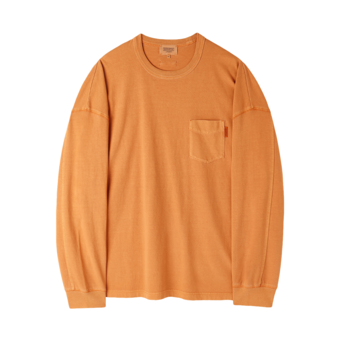 P253UTS403030 BROMPTON LONDON Pigment Long Sleeve T-Shirt Orange