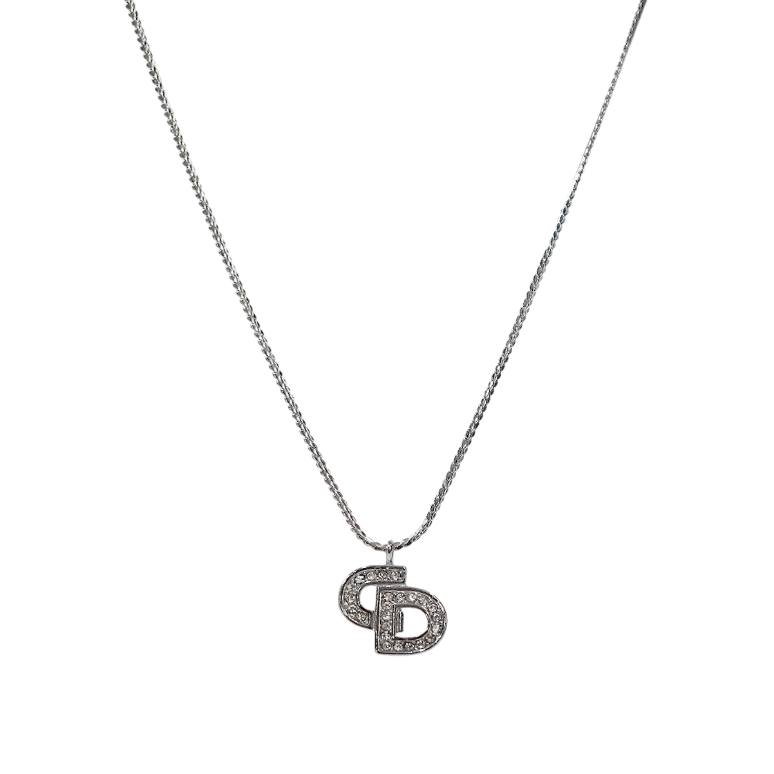 ITE8KUFQ6WRF Dior Cubic CD Silver Necklace A-B53136