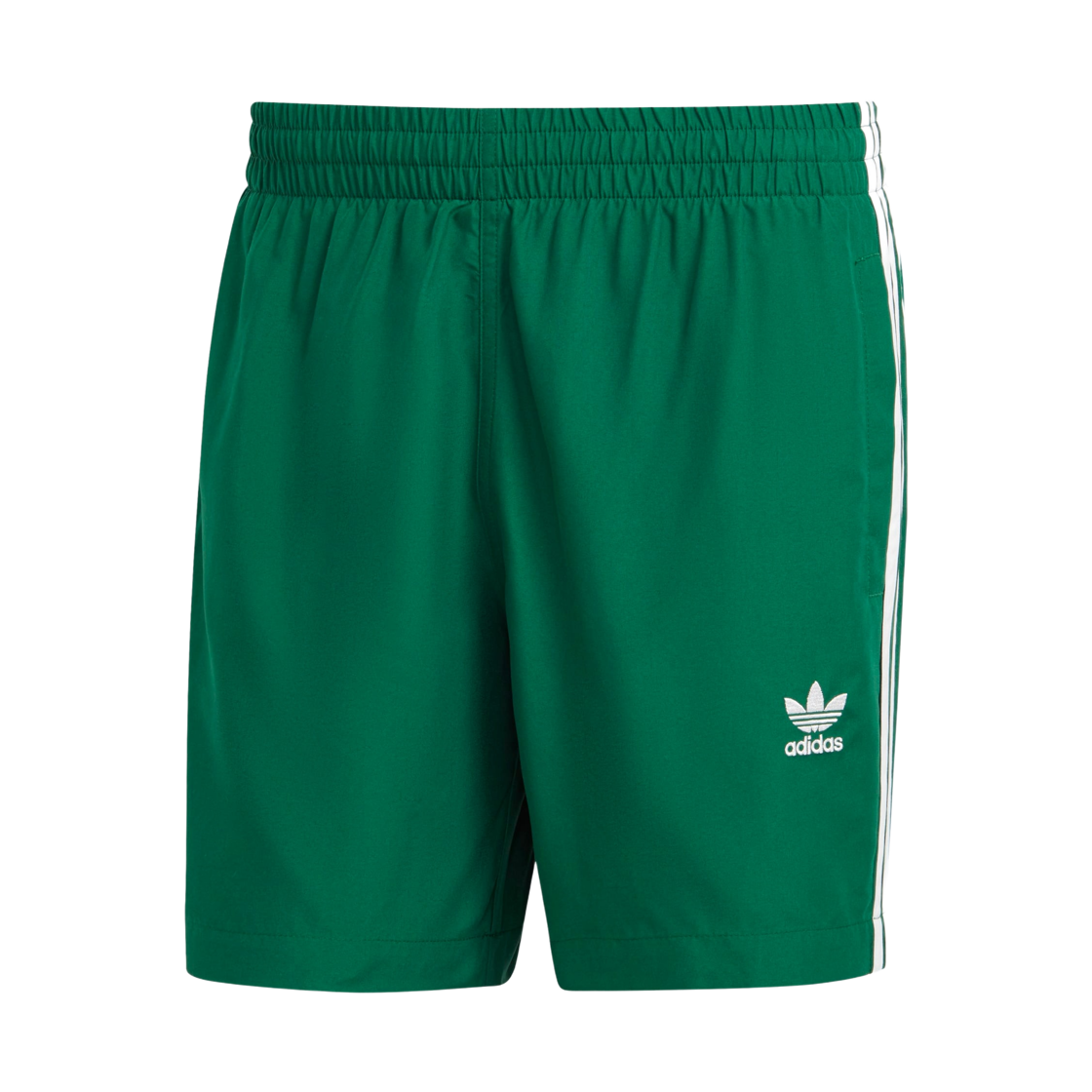 HT4408 Adidas Originals Adicolor 3-Stripes Swim Shorts Dark Green White - KR Sizing