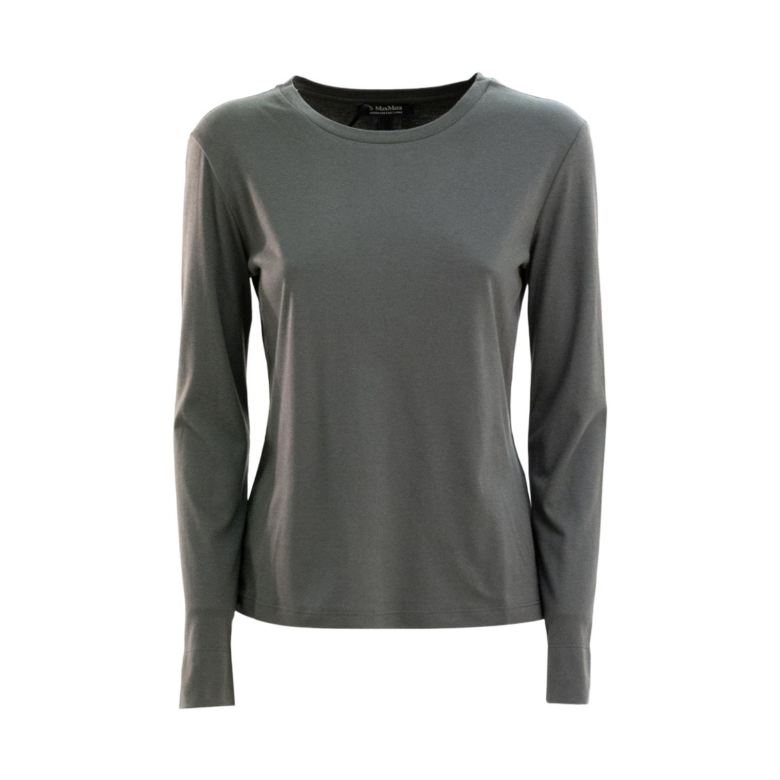 FUMETTO-004 (W) S Max Mara Fumetto Cotton Long Sleeve T-Shirt Grey