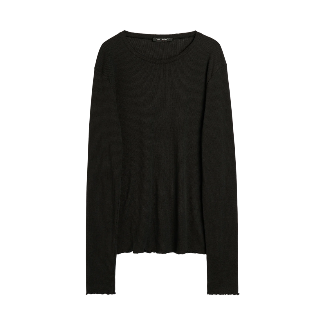 M4266EC Our Legacy Elongated Longsleeve Charred Shade Ripple Rib