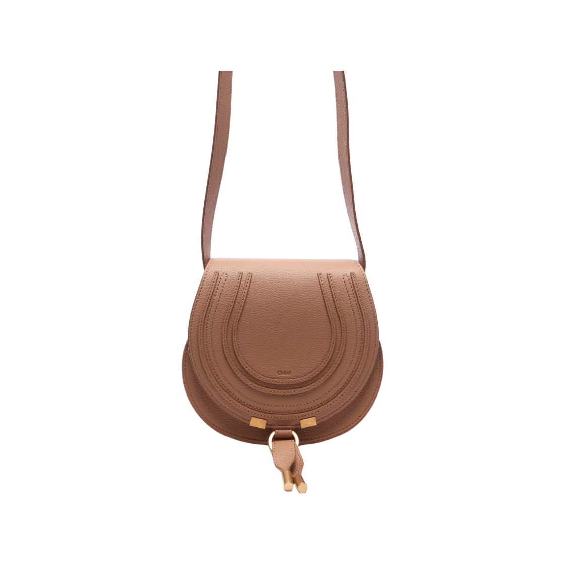 [25% 쿠폰] 끌로에 그레인드 레더 마르씨 스몰 새들백 라이트 탄([25% 쿠폰] Chloe Marcie Small Saddle Bag in Grained Leather Light Tan) - 2