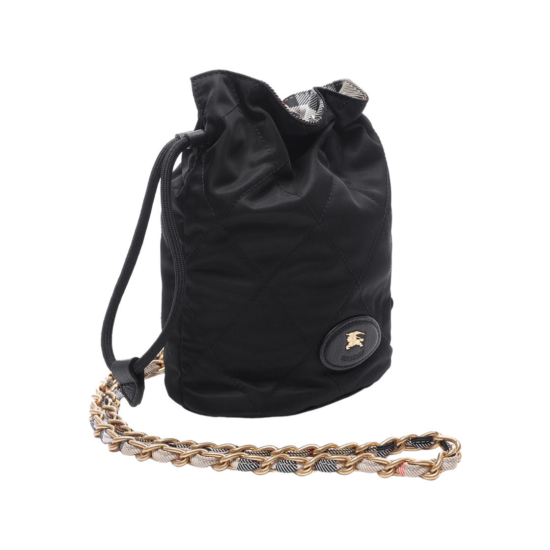 [25% 쿠폰] 버버리 로고 퀼팅 나일론 체인 버킷백 블랙([25% 쿠폰] Burberry Logo Quilting Nylon Chain Bucket Bag Black) - 3