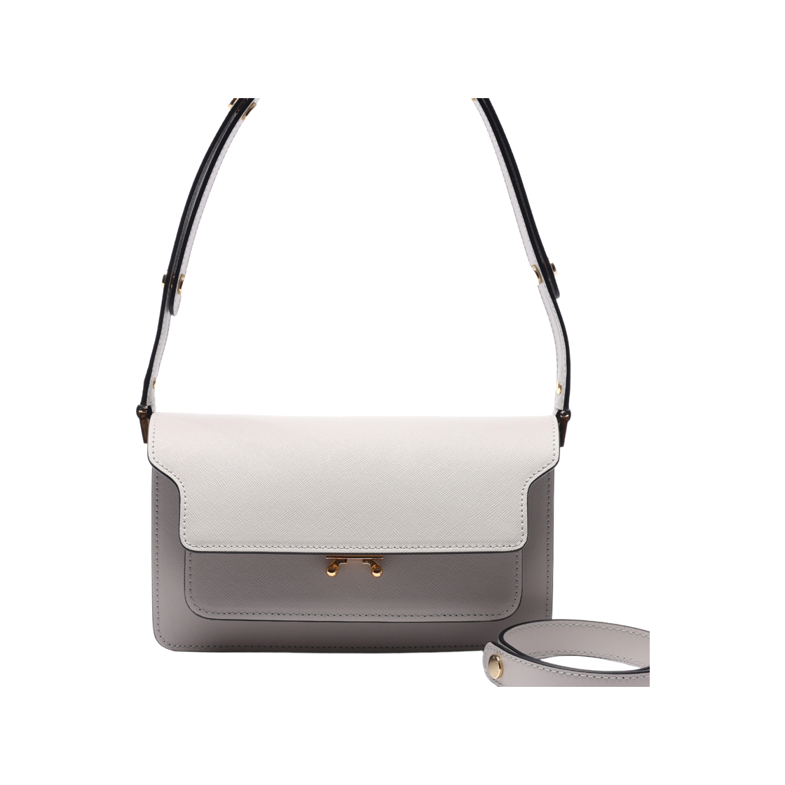 SBMP0121U0 LV520 ZN09N [25% 쿠폰] Marni Saffiano Leather East West Trunk Bag Gray