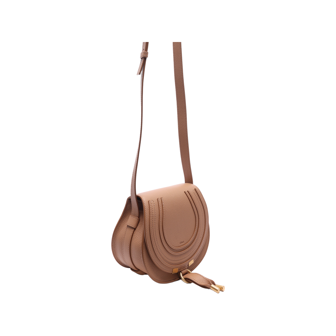 [25% 쿠폰] 끌로에 그레인드 레더 마르씨 스몰 새들백 라이트 탄([25% 쿠폰] Chloe Marcie Small Saddle Bag in Grained Leather Light Tan) - 3