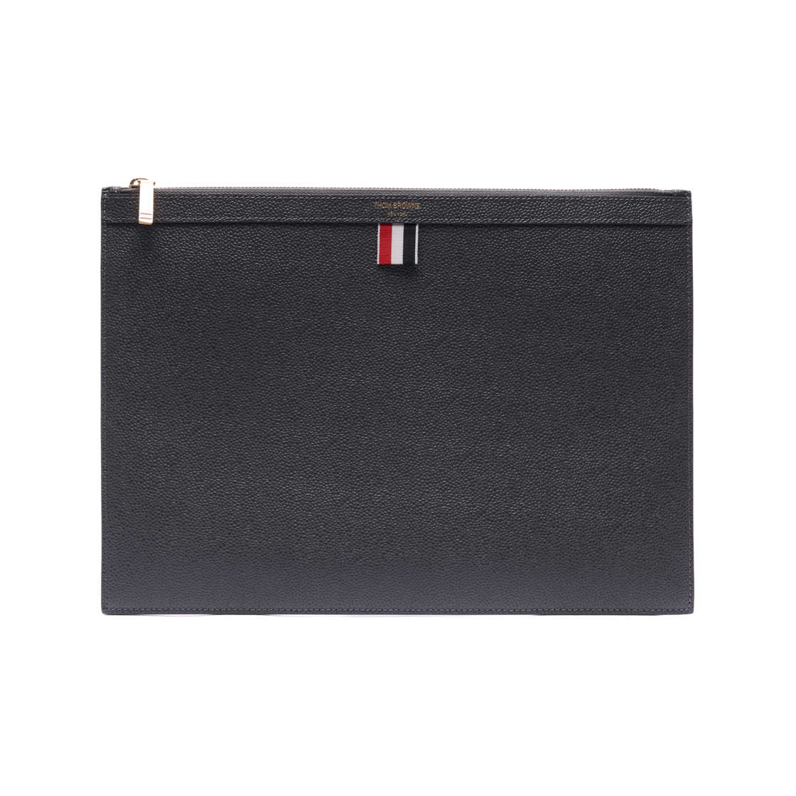 MAC021L_00198_025_21F [25% 쿠폰] Thom Browne Pebble Grain Leather Document Holder Dark Grey