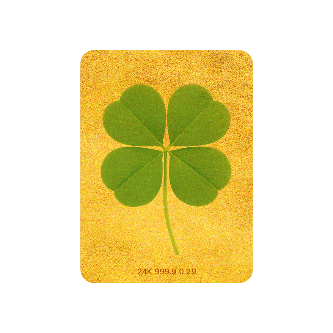 골드팡 24k 행운클로버 순금 카드 0.2g(GOLDPANG 24K Lucky Clover Gold Card 0.2g)