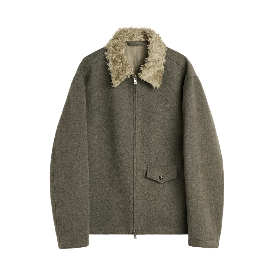 M4261ENP Our Legacy Evolved Jacket Night Pine Fishbone Bound Wool