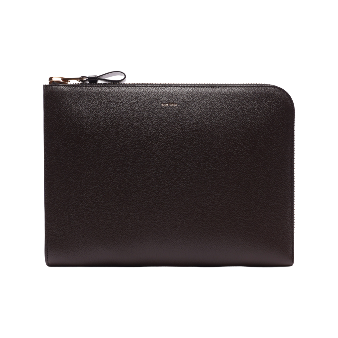 H0355 LCL213G 3BN18 23F [25% 쿠폰] Tom Ford Grain Leather Buckley Zip Portfolio Chocolate Black