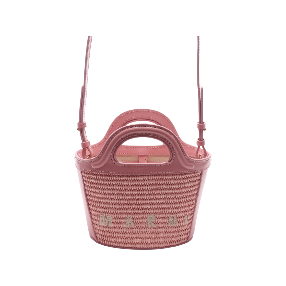 [25% 쿠폰] 마르니 레더 & 라피아 트로피컬리아 마이크로백 핑크([25% 쿠폰] Marni Leather & Raffia Tropicalia Micro Bag Pink) - 2