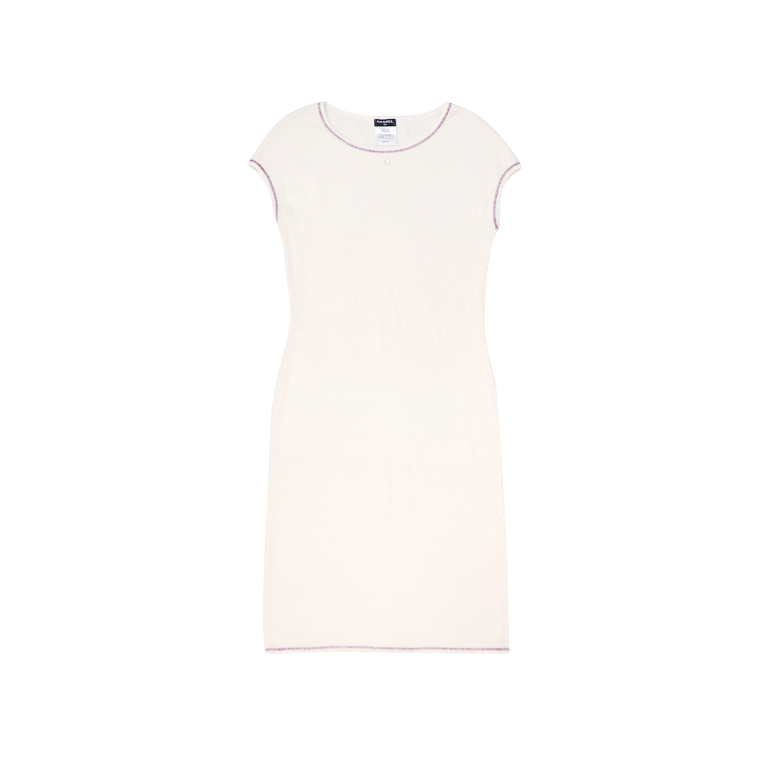 IT9LMSDICKF6 Chanel White Knit Dress C-C65980