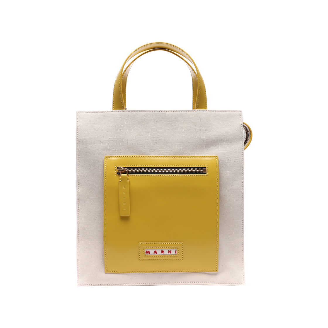 SHMP0068Q0_P2994_Z3O82_ [25% 쿠폰] Marni Cotton Leather Tote Bag Yellow Natural