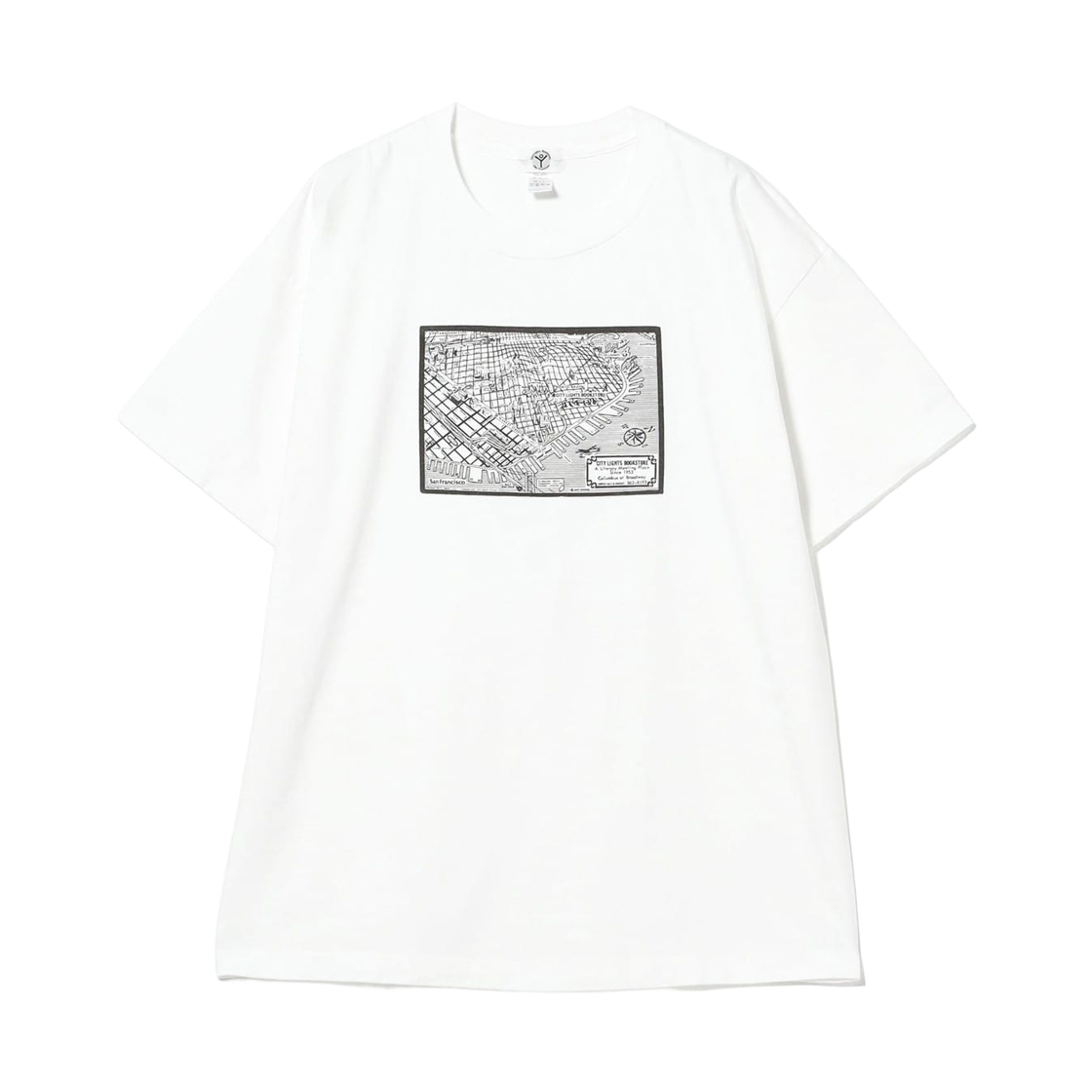 13-04-1104-912 (W) Beams Boy x City Lights Bookstore 74s Post Card T-Shirt White
