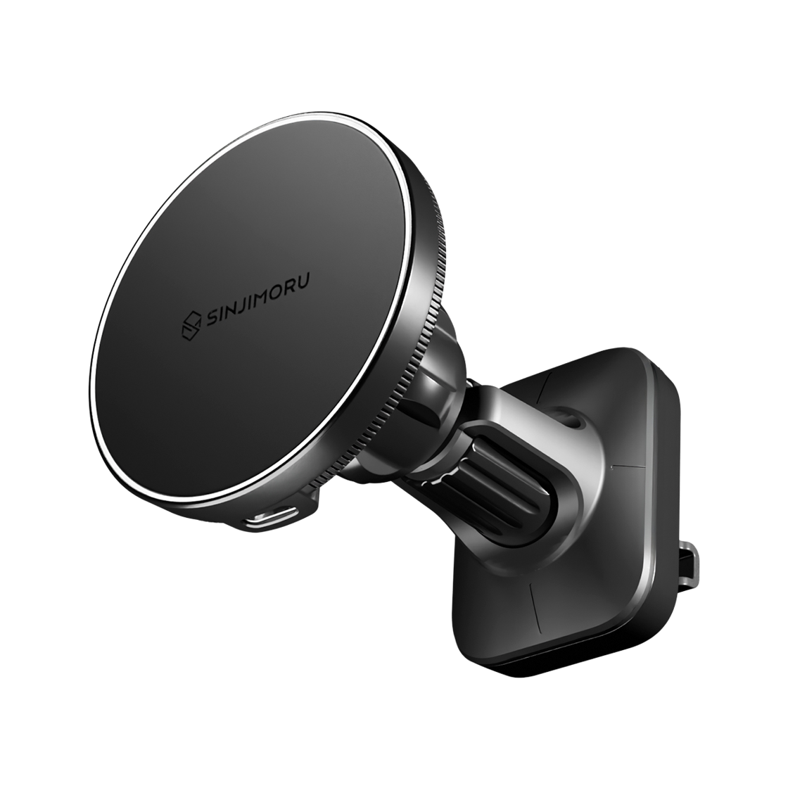 S451600002 SINJIMORU MagSafe Car Mount Compatible with All Models LED Wireless Charging Mount Mobile Phone Charger Black