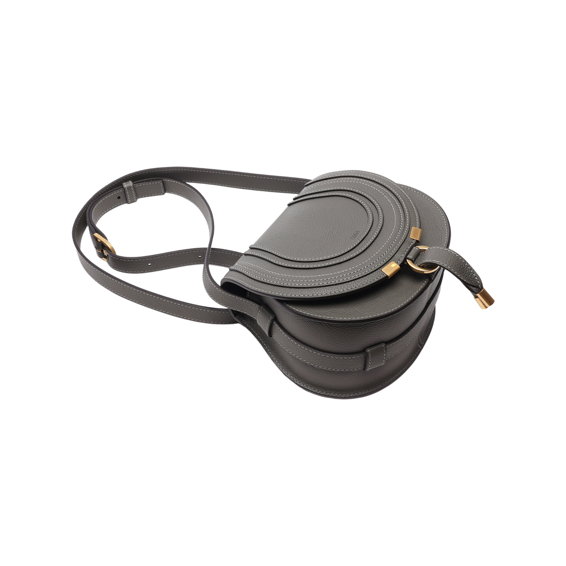 [25% 쿠폰] 끌로에 마르씨 스몰 새들백 엘리펀트 그레이([25% 쿠폰] Chloe Marcie Small Saddle Bag Elephant Grey) - 5