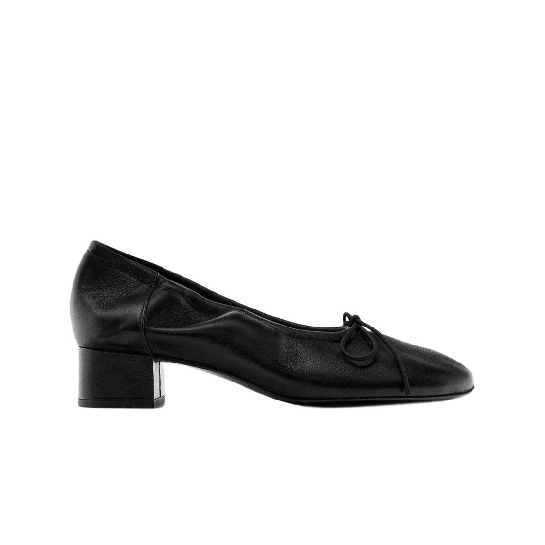 (W) 마시모두띠 힐 발레리나 플랫 블랙((W) Massimo Dutti Heel Ballerina Flat Black)