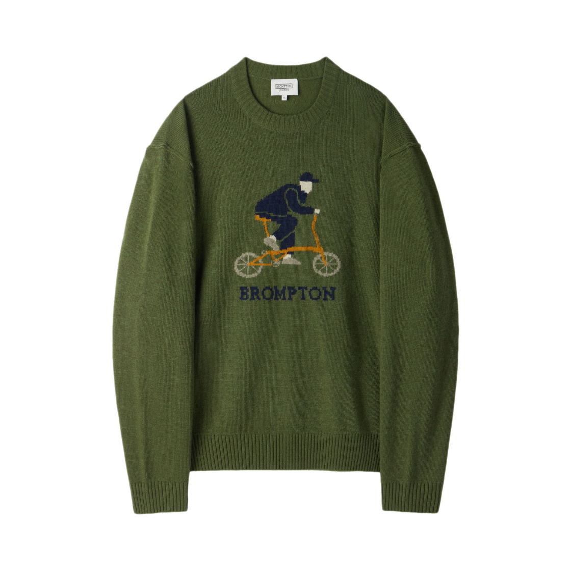P254MKT430057 BROMPTON LONDON Brompton Intarsia Sweater Olive