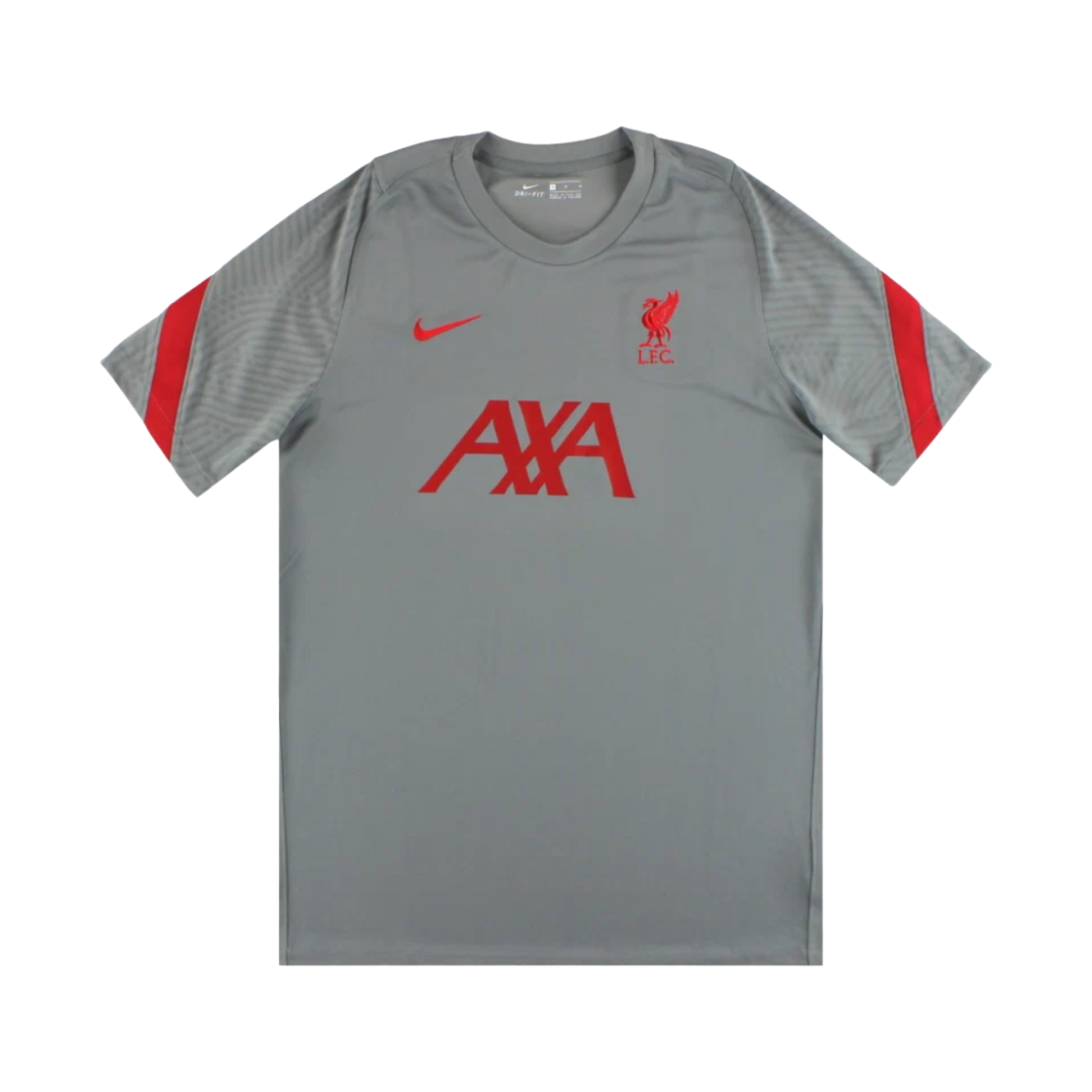 CZ2682-084 Nike Liverpool FC Strike Slim Fit Short Sleeve Football Top Smoke Grey Gym Red (CZ2682-084) (Non Marking Ver.)