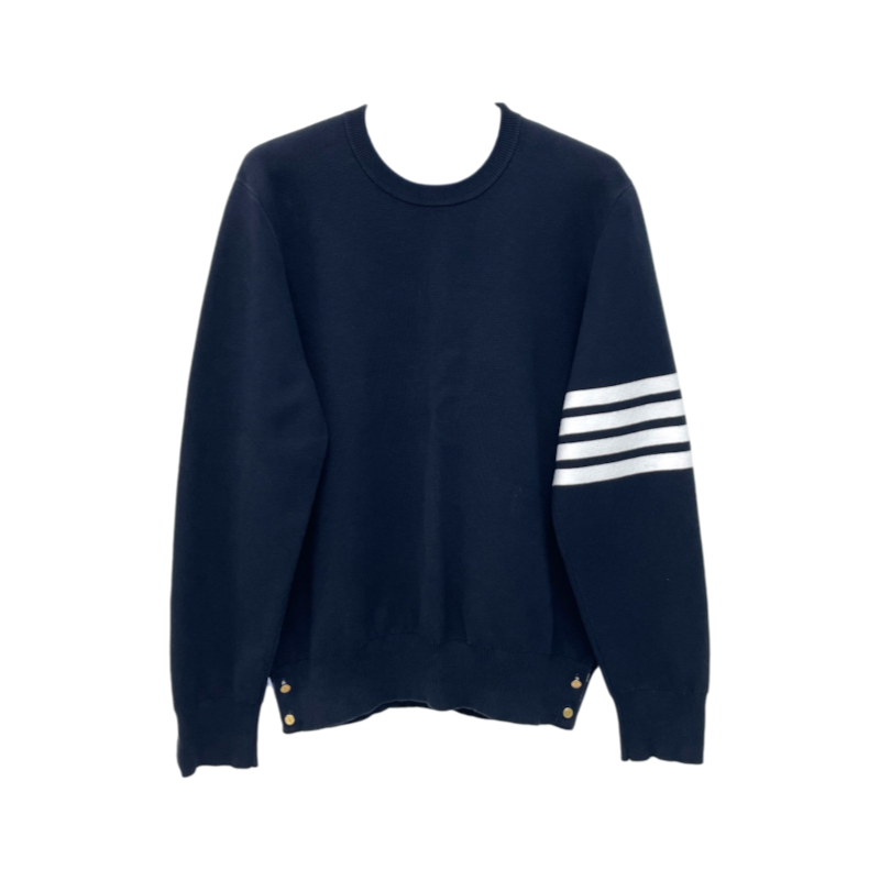 ITLN4BOJ9QPE Thom Browne MKA202A Navy Milano Stitch Diagonal Armband Knit