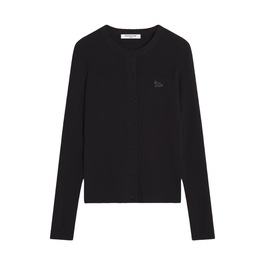 QW00502KT1193 P199 [25% 쿠폰] (W) Maison Kitsune Baby Fox Pleat Rib Cardigan Black