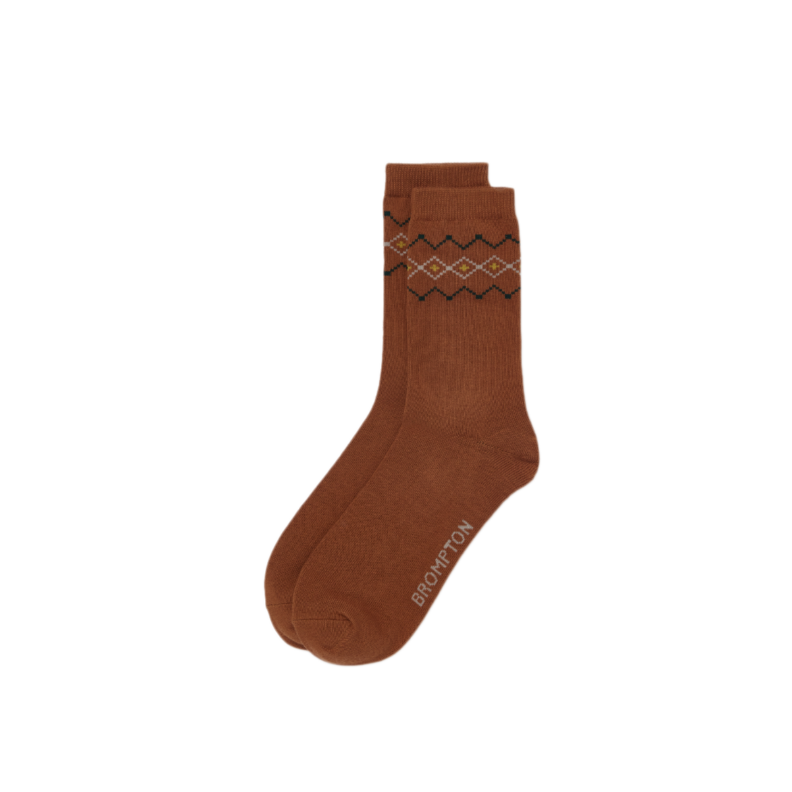 P255ASO411030 BROMPTON LONDON Jacquard Point Socks Orange