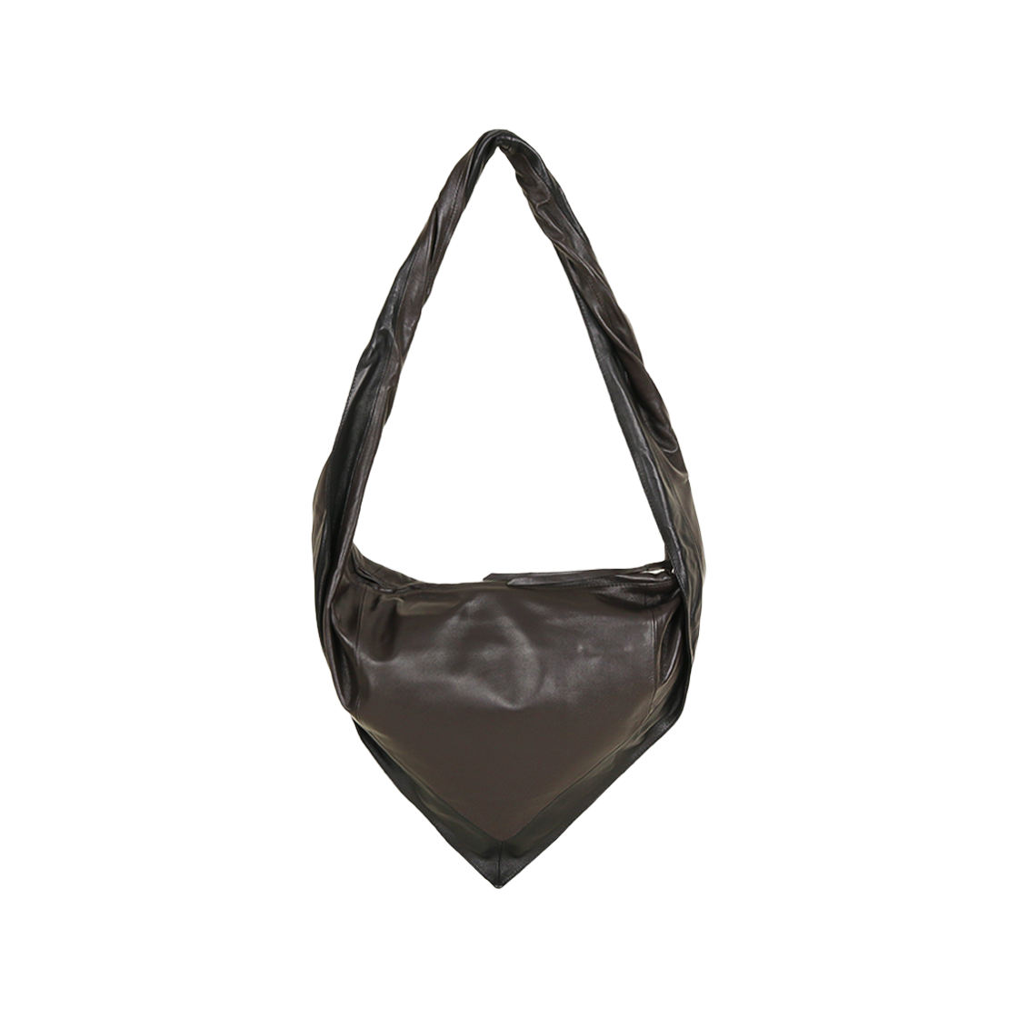 BG0188 LL0075 096 [25% 쿠폰] Lemaire Small Scarf Extended Handle Bag Shiny Nappa Leather Black Dark Chocolate