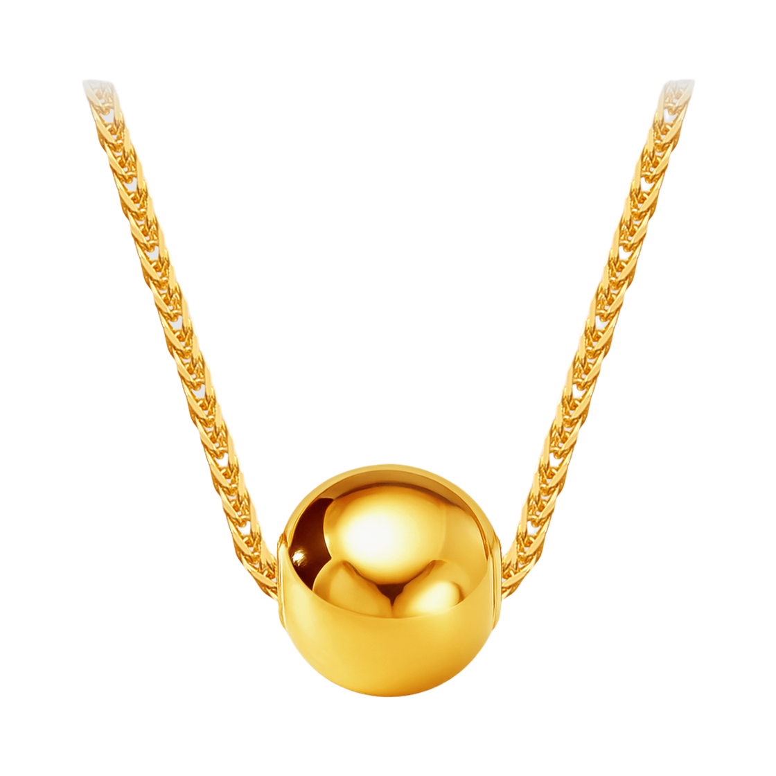 P0000OZQ GOLDPANG 24K Golden Ball Steady Link One-Line Necklace