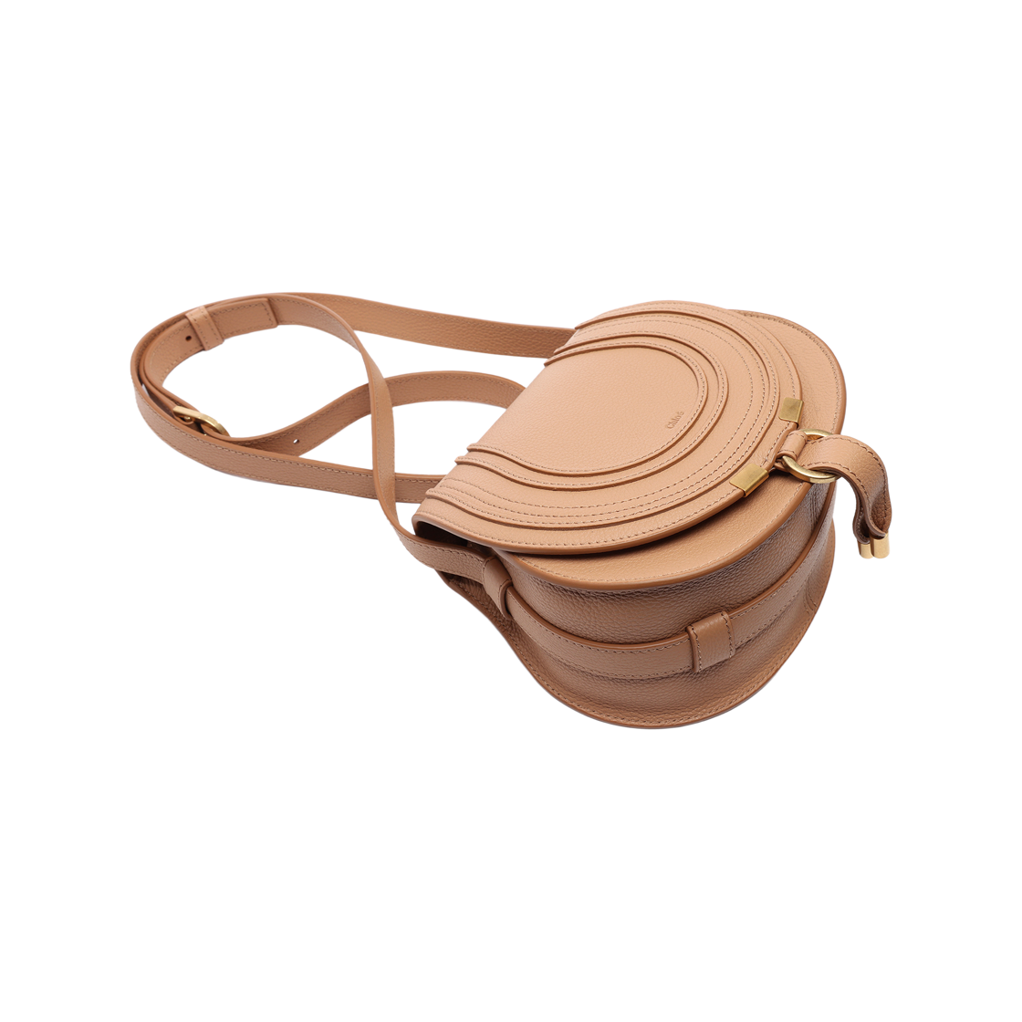 [25% 쿠폰] 끌로에 그레인드 레더 마르씨 스몰 새들백 라이트 탄([25% 쿠폰] Chloe Marcie Small Saddle Bag in Grained Leather Light Tan) - 5