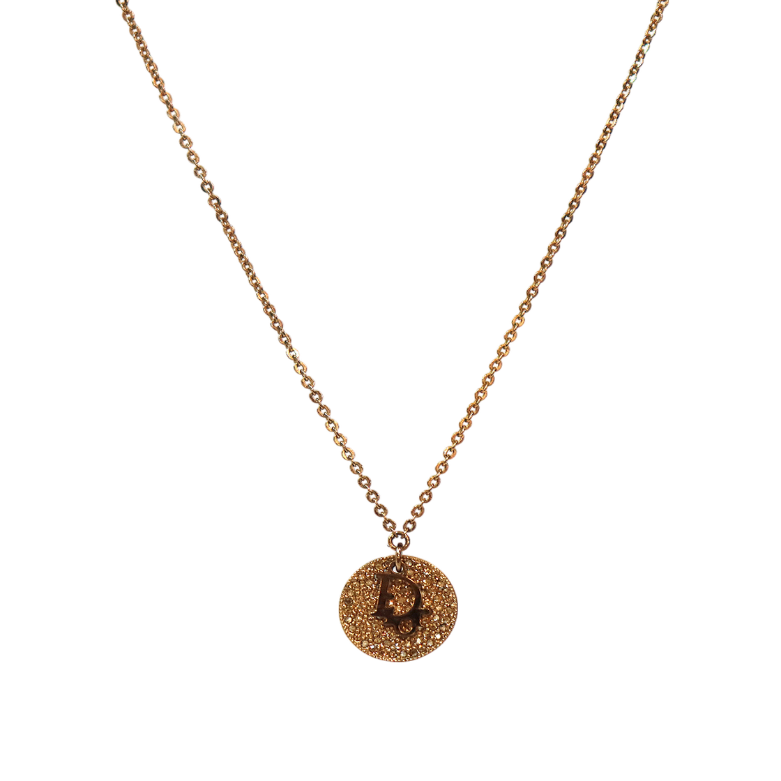 IT6M97DETLB9 Dior Cubic Round Oblique Gold Necklace A-B64992