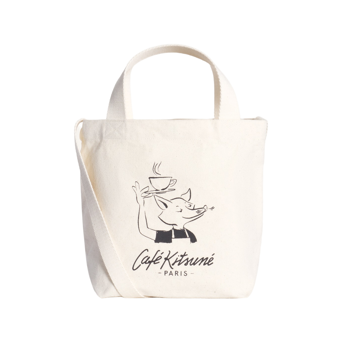 PU05104WW9042-P709 Maison Kitsune Barista Fox Mini Tote Bag Tapioca