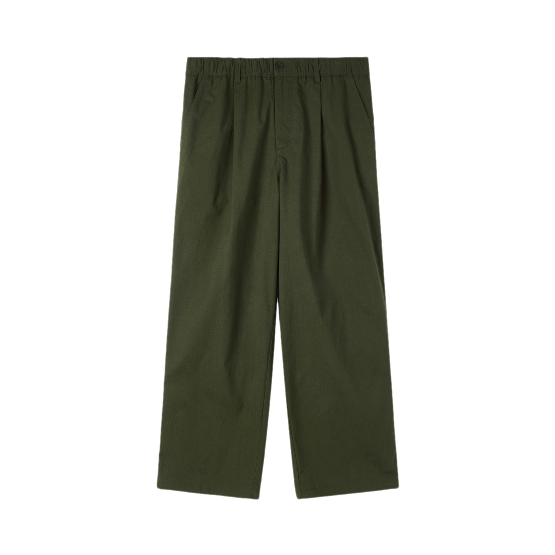 P253MPT402055 BROMPTON LONDON Cotton Ripstop Banding Trousers Khaki