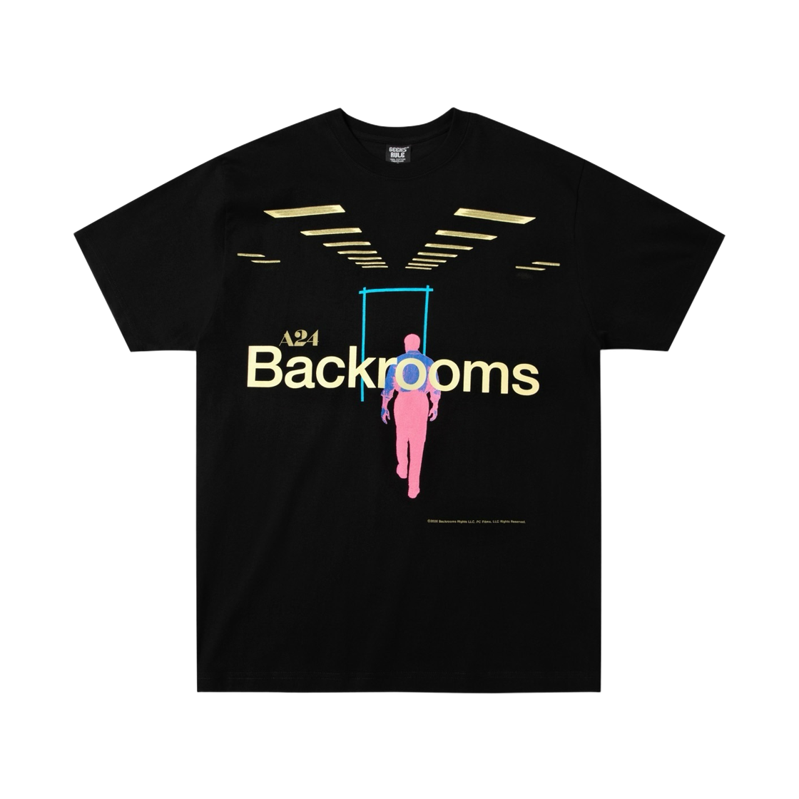 긱스 룰 x 백룸 실크스크린 프린팅 티셔츠 Vol.03 블랙(Geeks Rule x Backrooms Silkscreen Printing T-Shirt Vol.03 Black)