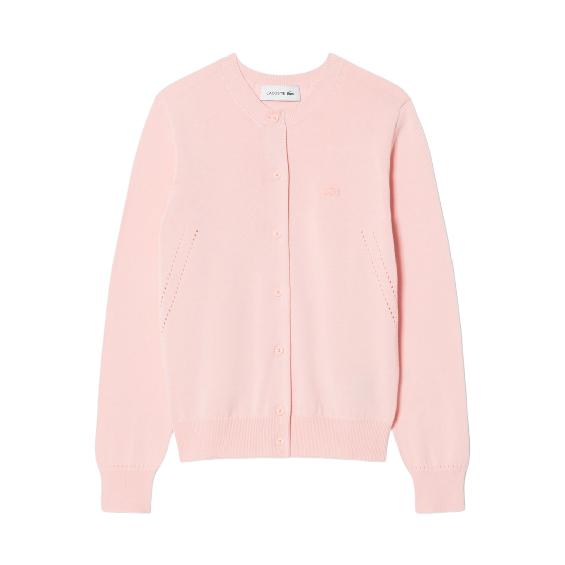 AF5023-56G-ADY (W) Lacoste Light Cotton Crewneck Cardigan Pink