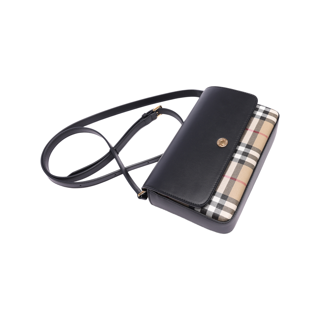 [25% 쿠폰] 버버리 빈티지 체크 레더 페니백 아카이브 베이지 블랙([25% 쿠폰] Burberry Vintage Check and Leather Penny Bag Archive Beige Black) - 5