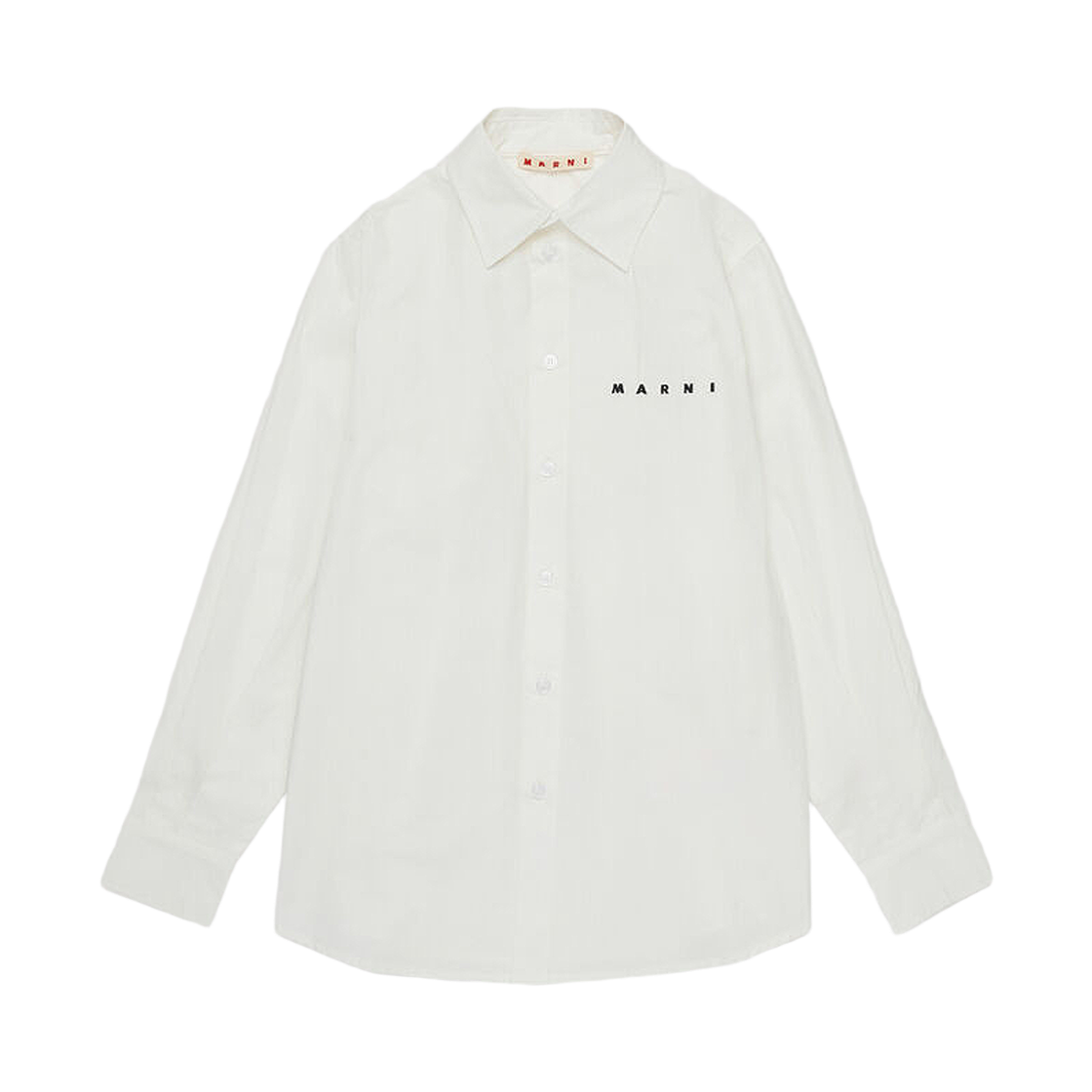 M01628 M00UW 0M114 12-14Y [25% 쿠폰] (Kids) Marni Cotton Shirt with Embroidered Marni Logo Off White