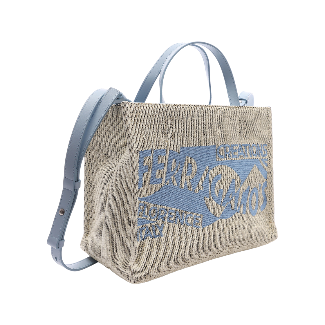 [25% 쿠폰] 페라가모 로고 토트백 M 스카이 블루([25% 쿠폰] Ferragamo Logo Tote Bag M Sky Blue) - 3
