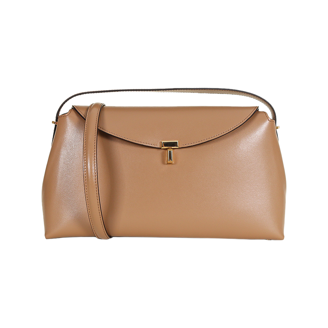 234 WAL956 LE0025 033 [25% 쿠폰] Toteme T-Lock Leather Top Handle Camel