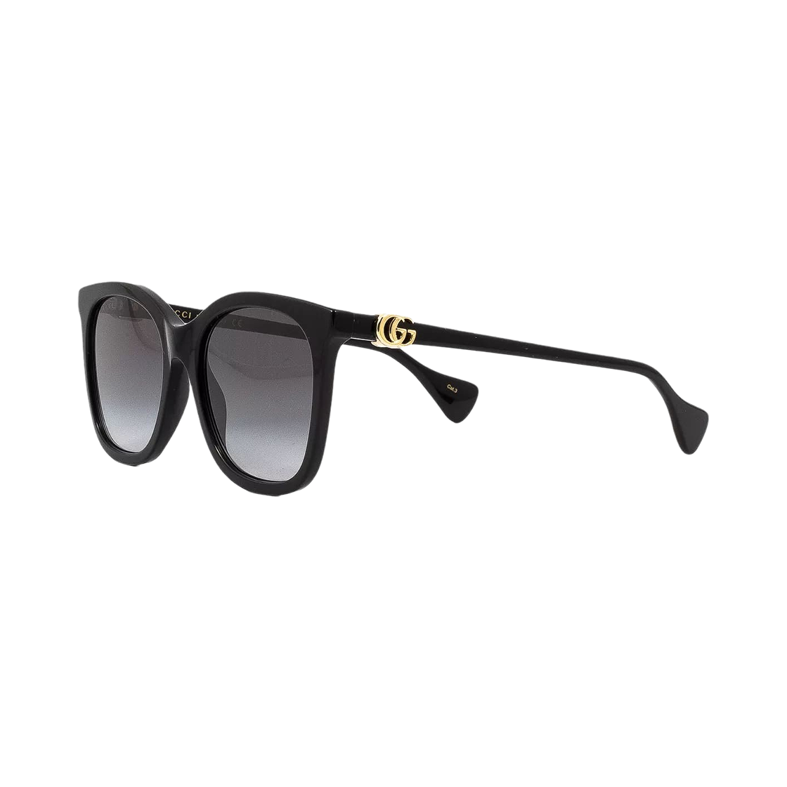 (W) 구찌 스퀘어 프레임 아세테이트 선글라스 샤이니 블랙 그레이((W) Gucci Square Frame Acetate Sunglasses Shiny Black Grey) - 2